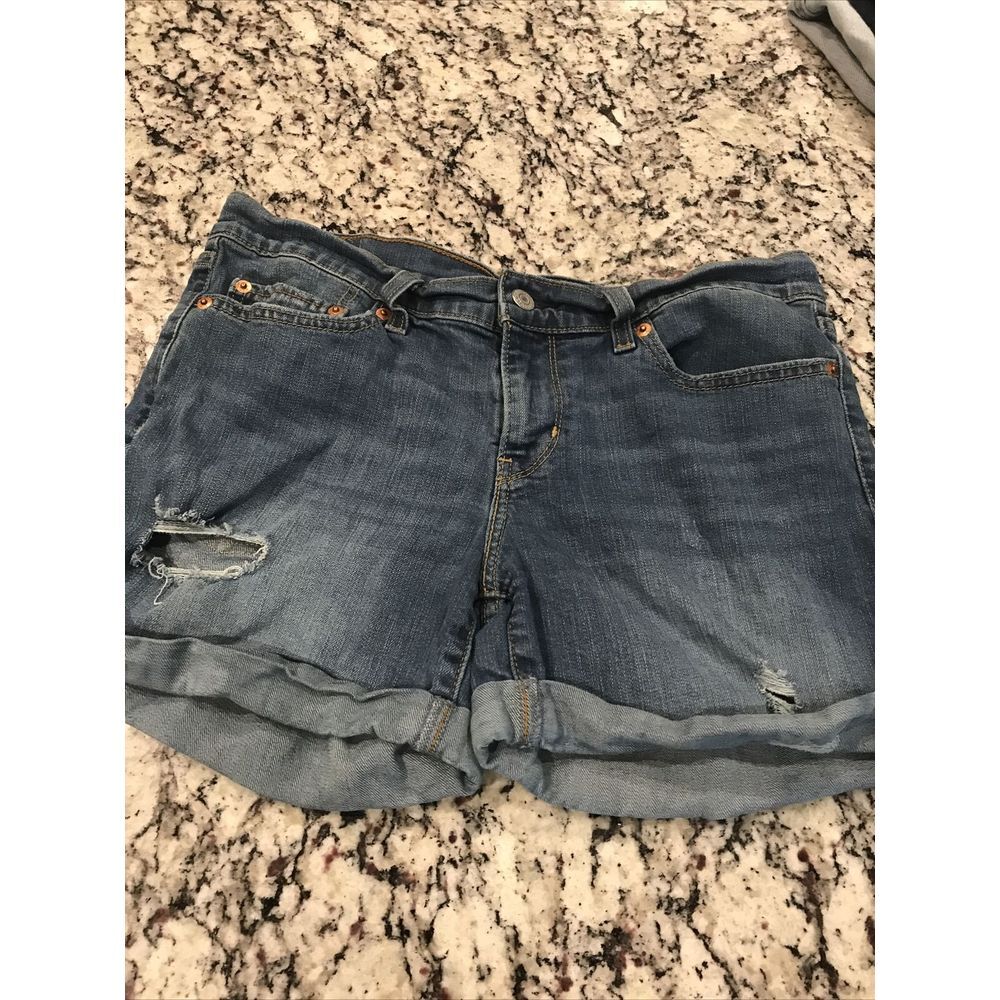 Levi Strauss Signature Modern Skinny Cuffed Shorts Size 29 Women's Stretch